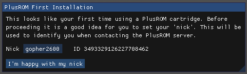 plusrom cartridges ask for a username