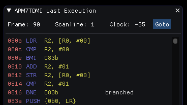 ARM7 last execution
window
