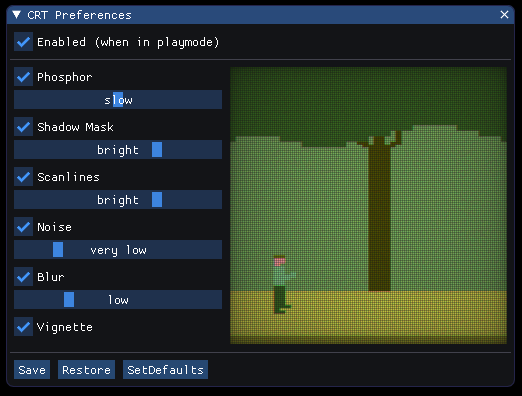 crt preferences window